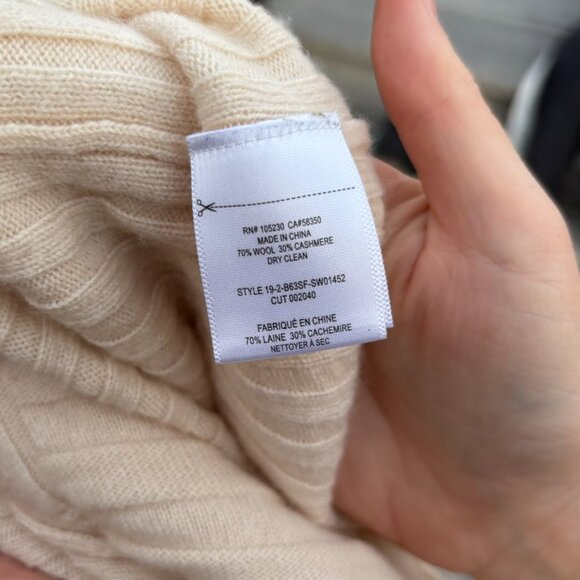 Equipment Emmaline Rib Wool & Cashmere Sweater Cream Ivory - Picture 4 of 6